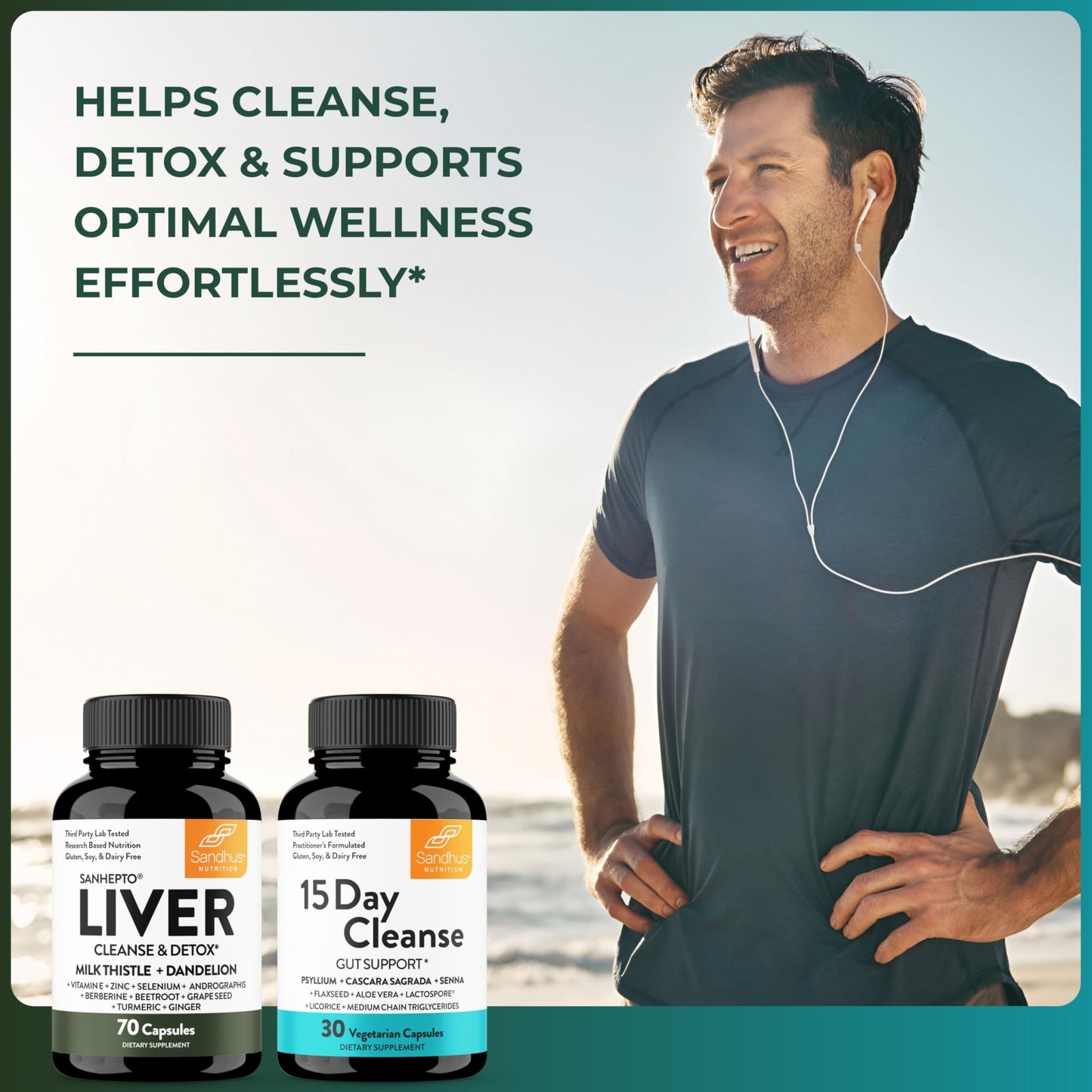 Sandhu's Liver Cleanse Detox & 15 Day Gut Cleanse Support Supplement for Women & Men | Supports Liver, Gut & Digestive Health - dailyvitalstore