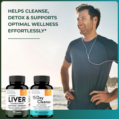 Sandhu's Liver Cleanse Detox & 15 Day Gut Cleanse Support Supplement for Women & Men | Supports Liver, Gut & Digestive Health - dailyvitalstore