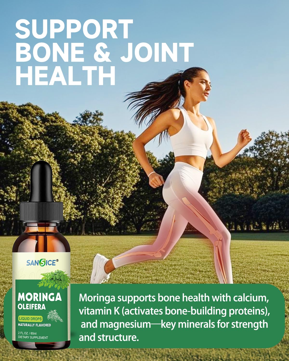 SANSICE Organic Moringa Supplement, Liquid Moringa Leaf Extract for Women & Men, Lymphatic Drainage Supplement with Echinacea for Lymph System Support - dailyvitalstore