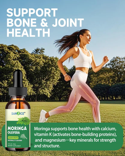 SANSICE Organic Moringa Supplement, Liquid Moringa Leaf Extract for Women & Men, Lymphatic Drainage Supplement with Echinacea for Lymph System Support - dailyvitalstore
