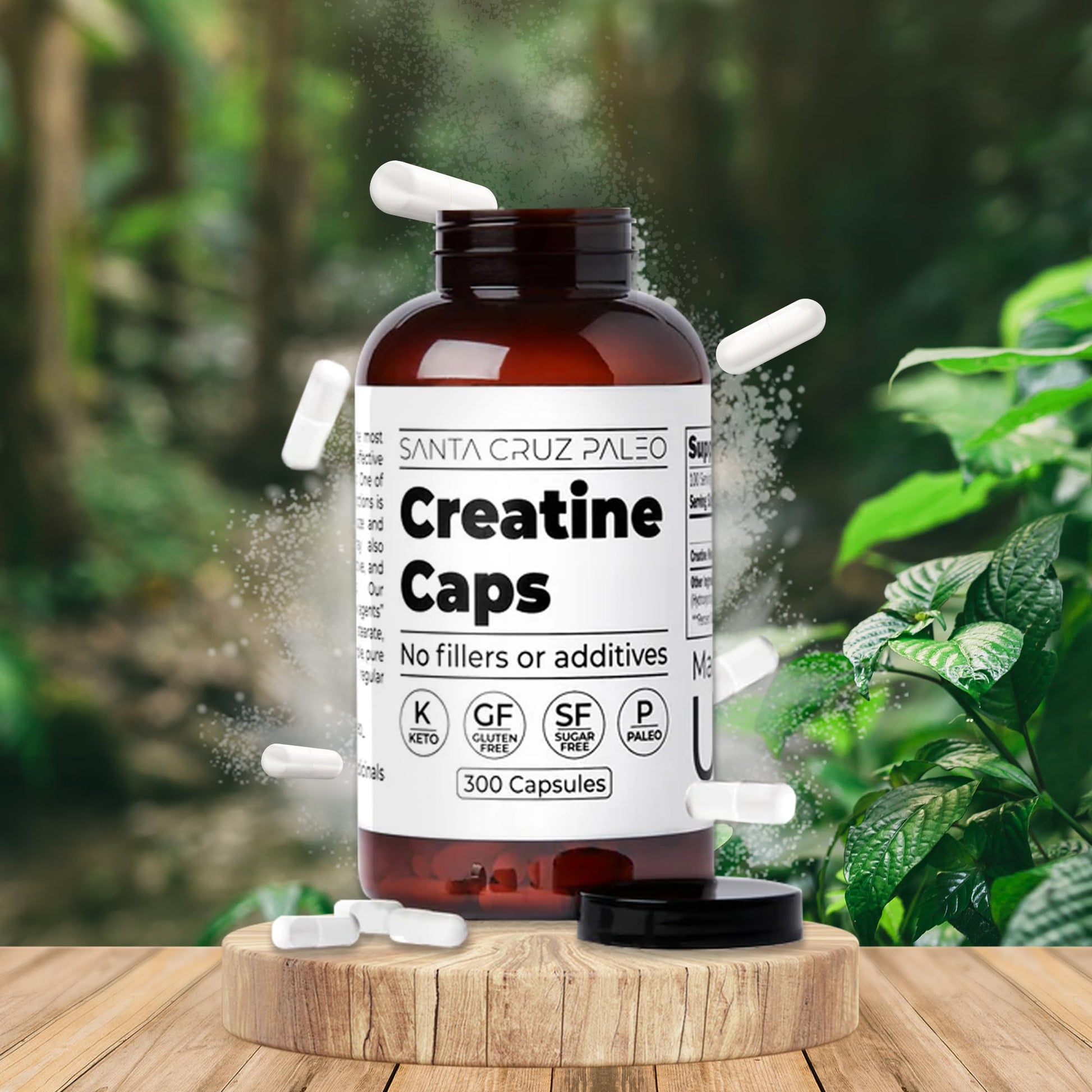 Santa Cruz Paleo Creatine Capsules, Supports Muscle Growth & Energy, Gluten Free, Keto, Sugar Free, Paleo, No Fillers or Additives, Creatine Monohydrate Pills, - dailyvitalstore