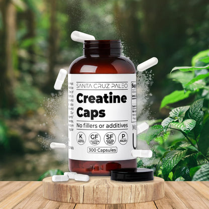Santa Cruz Paleo Creatine Capsules, Supports Muscle Growth & Energy, Gluten Free, Keto, Sugar Free, Paleo, No Fillers or Additives, Creatine Monohydrate Pills, - dailyvitalstore