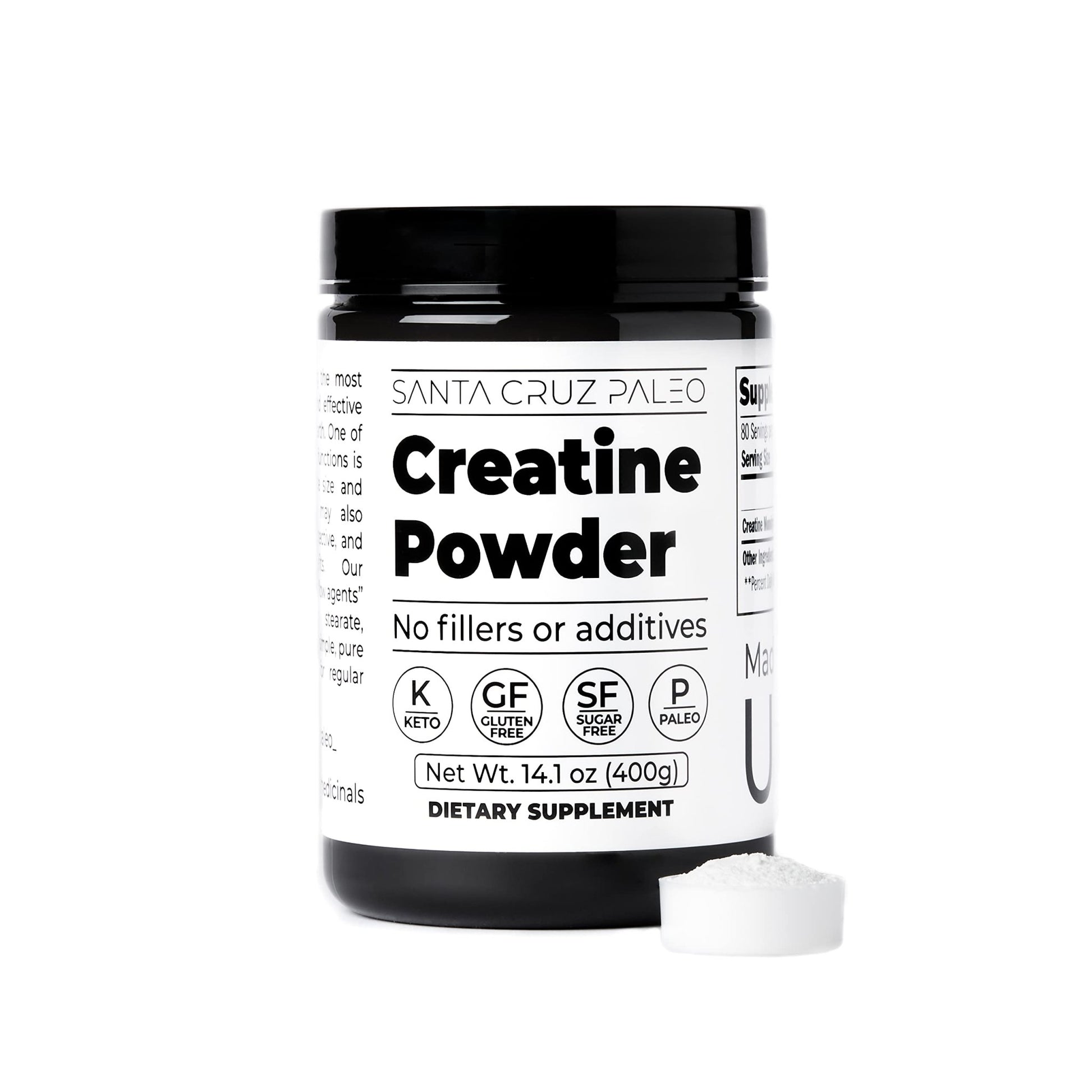 Santa Cruz Paleo, Creatine Monohydrate Powder Micronized, Unflavored Pre Workout and Muscle Support Supplement, Gluten Free Keto, Mix with Water or Shakes - dailyvitalstore