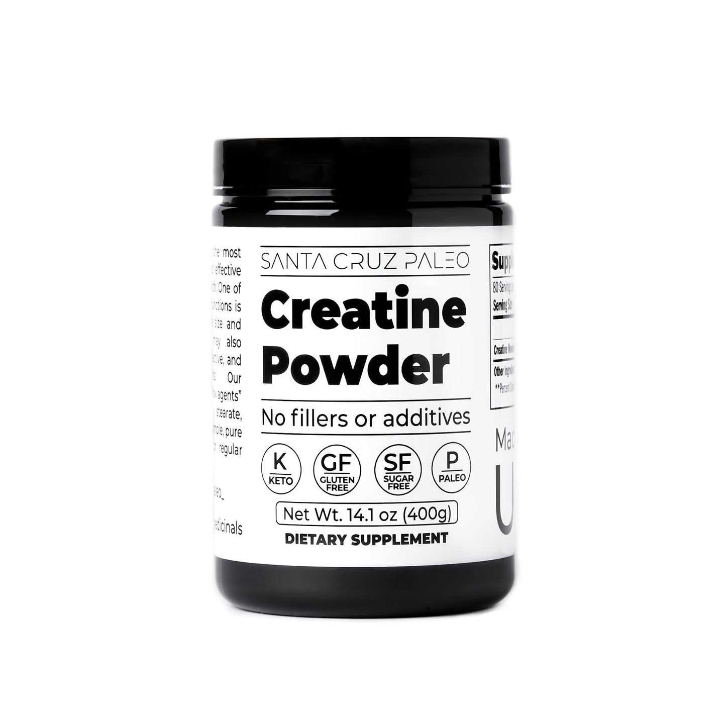Santa Cruz Paleo, Creatine Monohydrate Powder Micronized, Unflavored Pre Workout and Muscle Support Supplement, Gluten Free Keto, Mix with Water or Shakes - dailyvitalstore