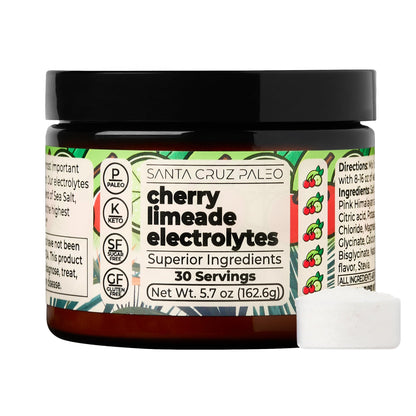 Santa Cruz Paleo Electrolyte Powder, Cherry Limeade, Sugar Free Hydration Drink Mix with Himalayan Pink Salt, Sea Salt, Magnesium Glycinate, Potassium Chloride - dailyvitalstore