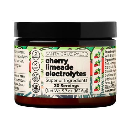 Santa Cruz Paleo Electrolyte Powder, Cherry Limeade, Sugar Free Hydration Drink Mix with Himalayan Pink Salt, Sea Salt, Magnesium Glycinate, Potassium Chloride - dailyvitalstore