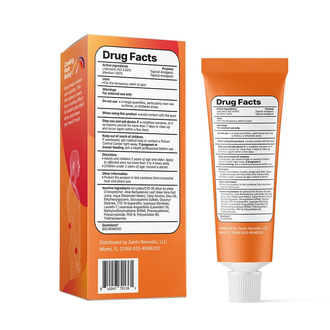 Santo Remedio Pain Relief Cream with Lidocaine & Menthol, Fast-Absorbing Non-Greasy Topical for Joint & Muscle Pain, Joint Support with MSM & Glucosamine, by Dr. Juan Rivera - dailyvitalstore