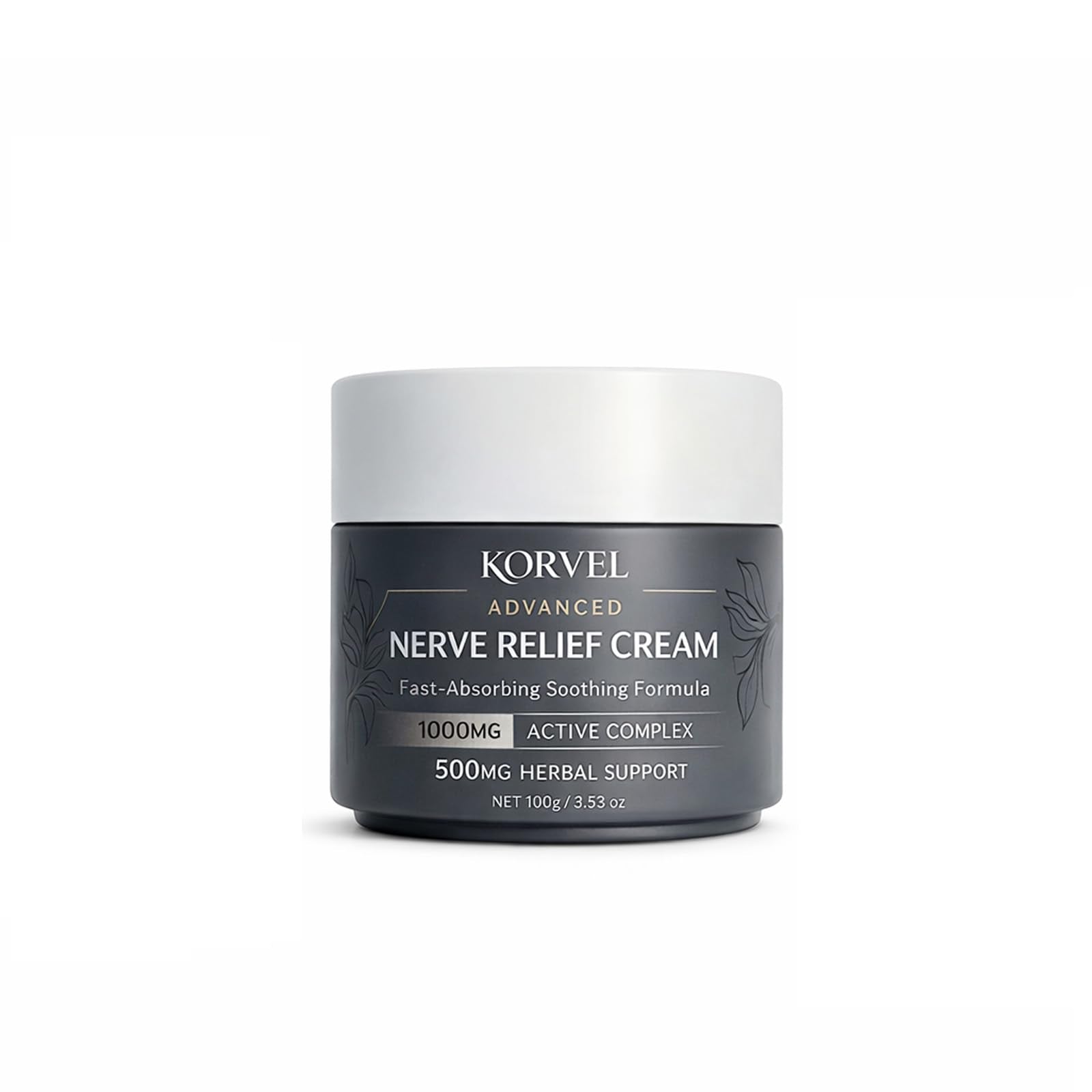 Saphily KORVEL Nerve Relief Cream 1000mg Active Blend, Fast Absorbing Soothing Cream with Herbal Support, 3.53 oz - dailyvitalstore