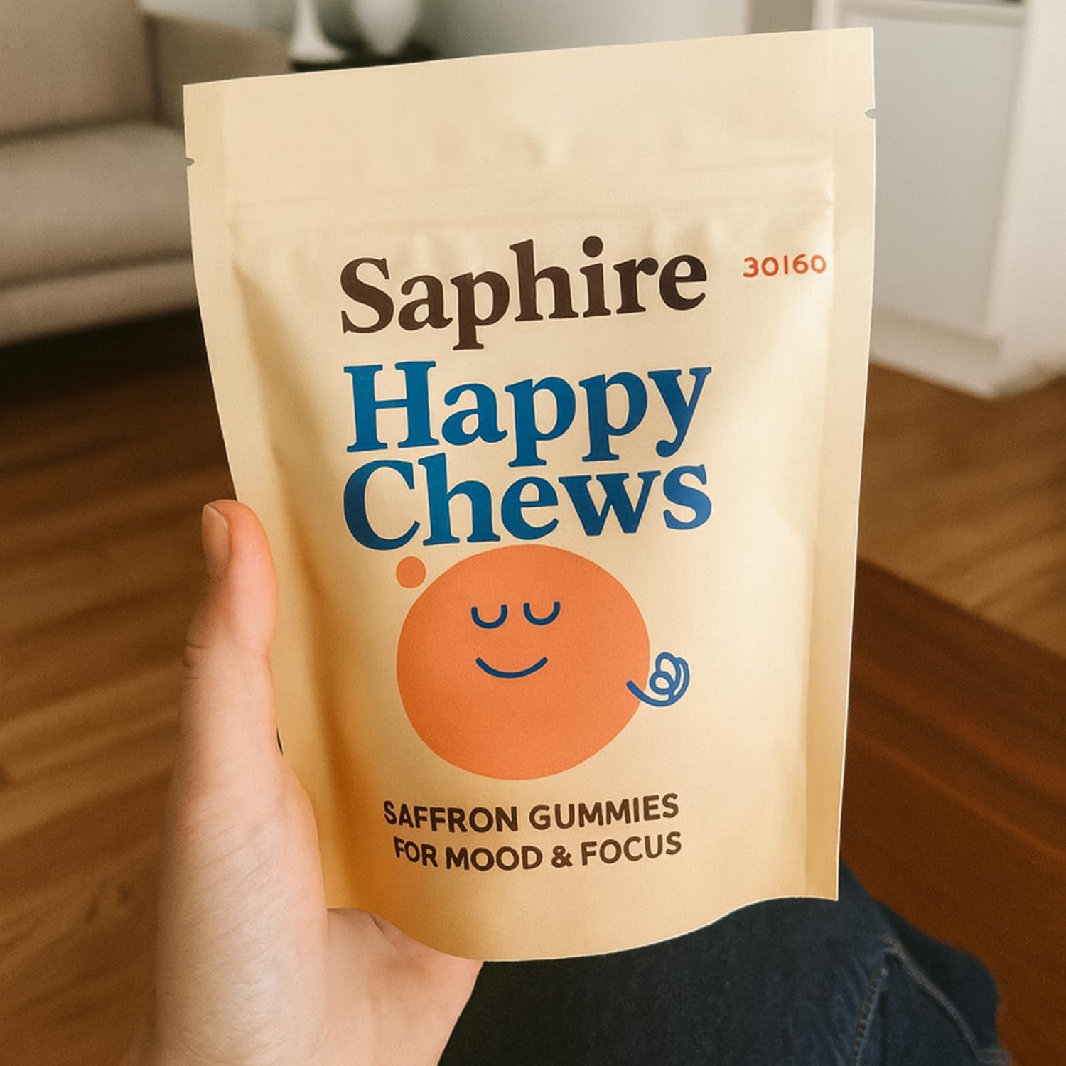 SAPHIRE HAPPY CHEWS Saffron Gummies for Kids | Supports Mood, Calm & Focus | Saffron Extract, Passionflower, St. John’s Wort & GABA - dailyvitalstore