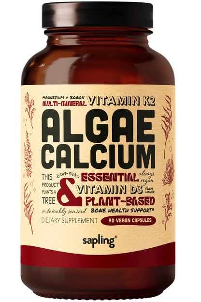 sapling Calcium Supplement - Whole Food with Vitamin K2 & D3, Magnesium, Zinc, Boron, Mineral Complex. Sourced Sustainably from Red Algae. for Bone Strength - dailyvitalstore