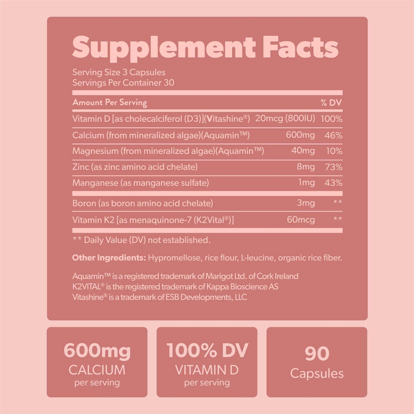 sapling Calcium Supplement - Whole Food with Vitamin K2 & D3, Magnesium, Zinc, Boron, Mineral Complex. Sourced Sustainably from Red Algae. for Bone Strength - dailyvitalstore
