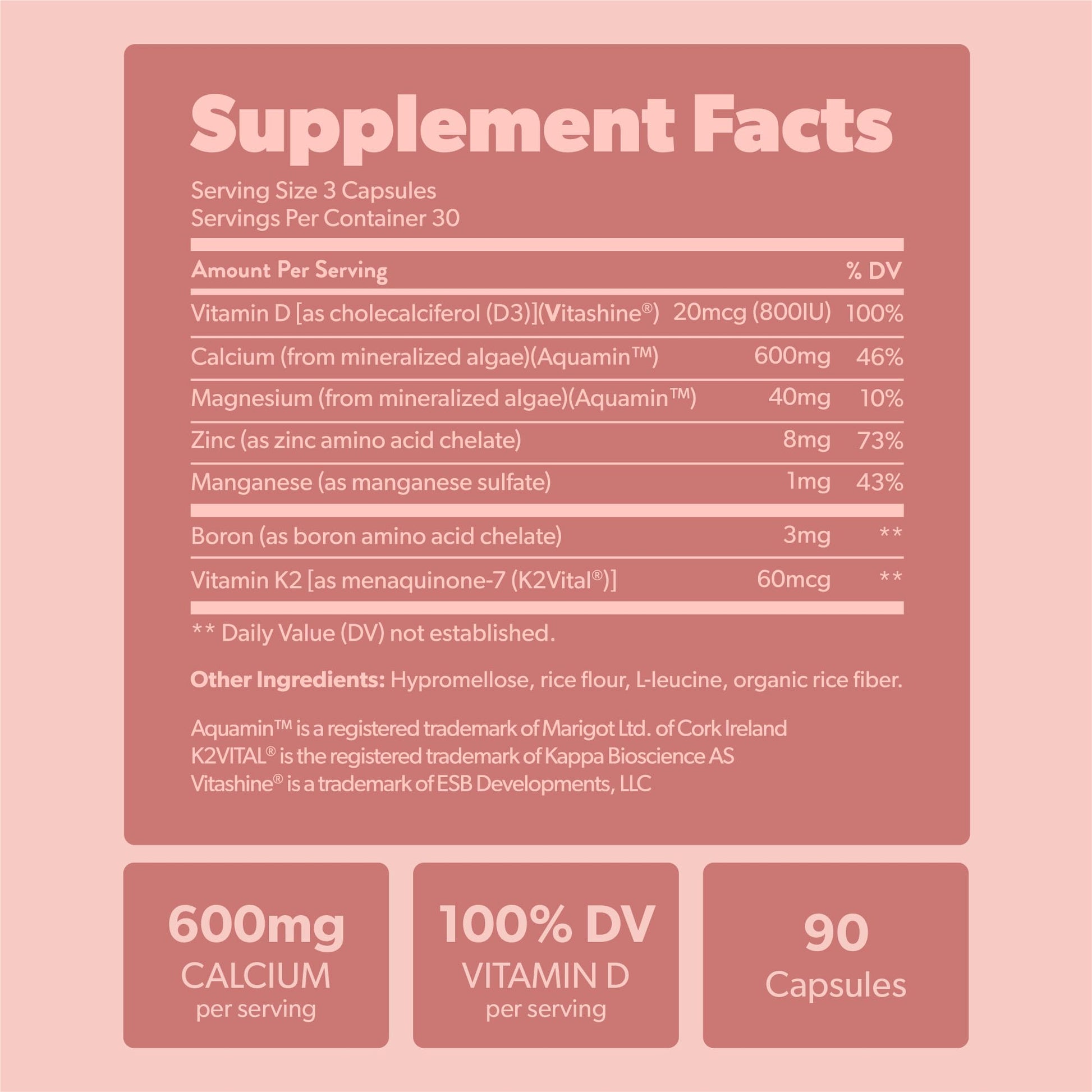 sapling Calcium Supplement - Whole Food with Vitamin K2 & D3, Magnesium, Zinc, Boron, Mineral Complex. Sourced Sustainably from Red Algae. for Bone Strength - dailyvitalstore