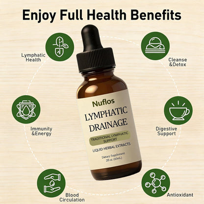 SAPURAIS Nuflos Lymphatic Drainage Drops, Supports Fluid Balance & Immune Health, 2 fl.oz - dailyvitalstore