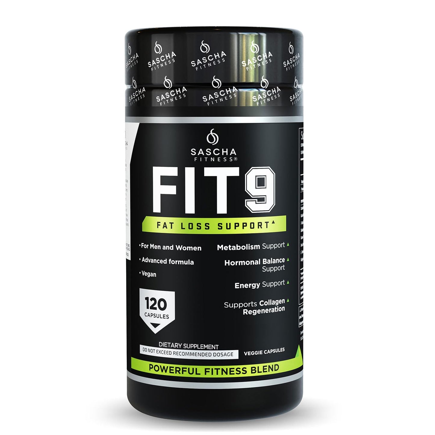 Sascha Fitness Fat Loss pills | Collagen support | Fluid Balance | FIT9 Ingredients: 7Keto + Uva Ursi, Gotu Kola, L-Theanine,Gingko Biloba,DIM,Green Tea | Weight Loss Supplements-Vegan-120 Natural Cap - dailyvitalstore