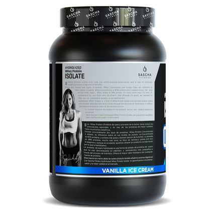 SASCHA FITNESS Hydrolyzed Whey Protein Isolate,100% Grass-Fed (2 Pounds, Vanilla) - dailyvitalstore