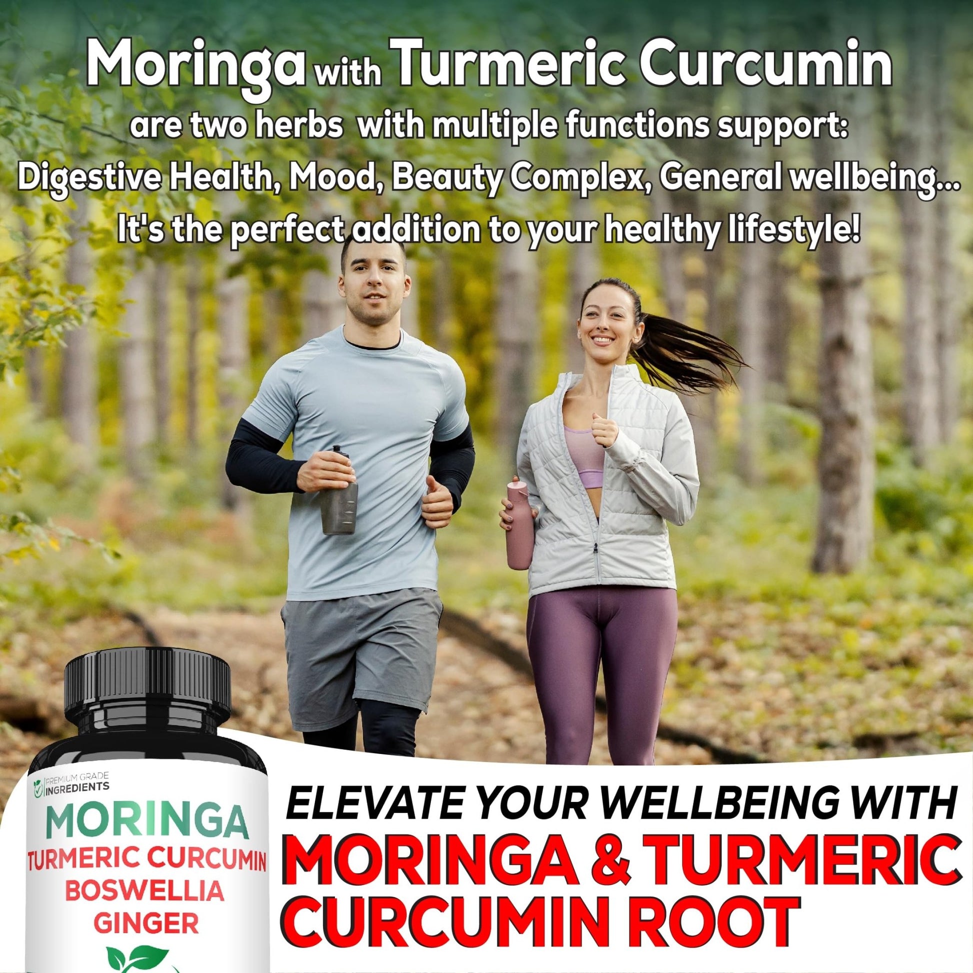 Satoomi 9in1 Moringa Capsules - Featuring Moringa, Turmeric, Boswellia, Ginger, Ashwagandha, Ceylon Cinnamon and Milk Thistle, and Resveratrol | Support Mood, Heart & Overall Health - 60 Count - dailyvitalstore
