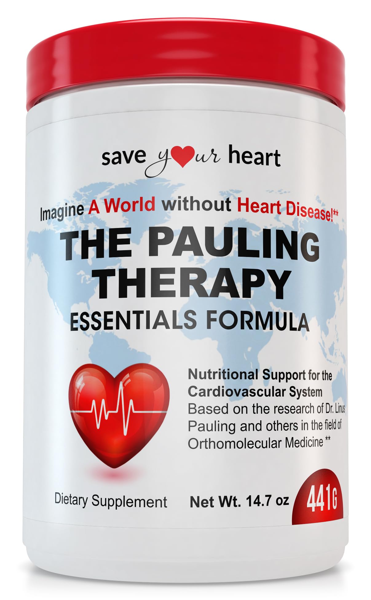 SAVE YOUR HEART Cardio Heart Health Powder Supplement - The Pauling Therapy Essentials Formula (PTEF) Healthy Vitamin C, B-12, L-Lysine, L-Arginine, Magnesium, Zinc + Vitamins, Minerals & Antioxidants - dailyvitalstore