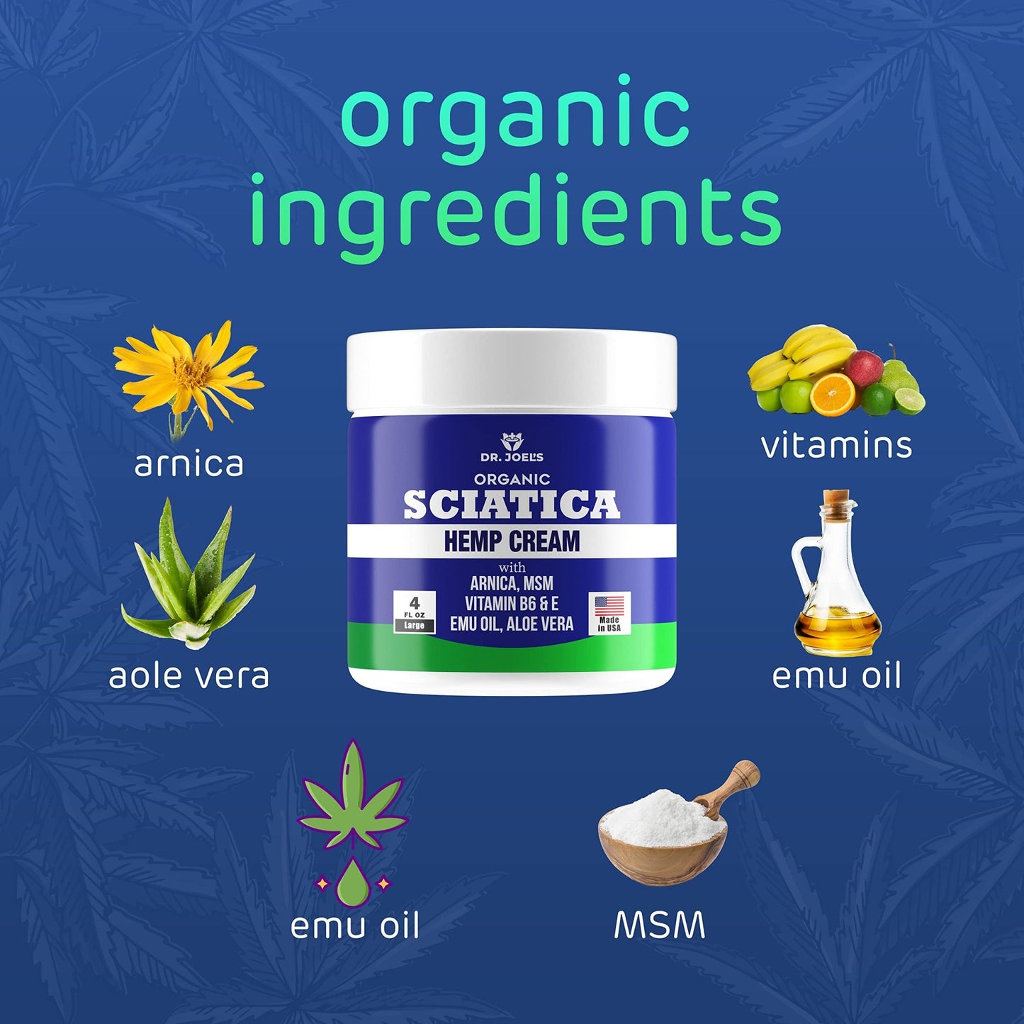 Sciatica Cream - Premium Sciatica Cream - Fast Absorption & Maximum Relief - 4 oz Large Value Pack - Made in The USA - dailyvitalstore