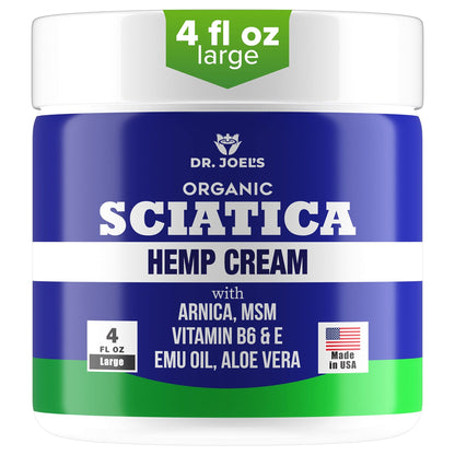 Sciatica Cream - Premium Sciatica Cream - Fast Absorption & Maximum Relief - 4 oz Large Value Pack - Made in The USA - dailyvitalstore