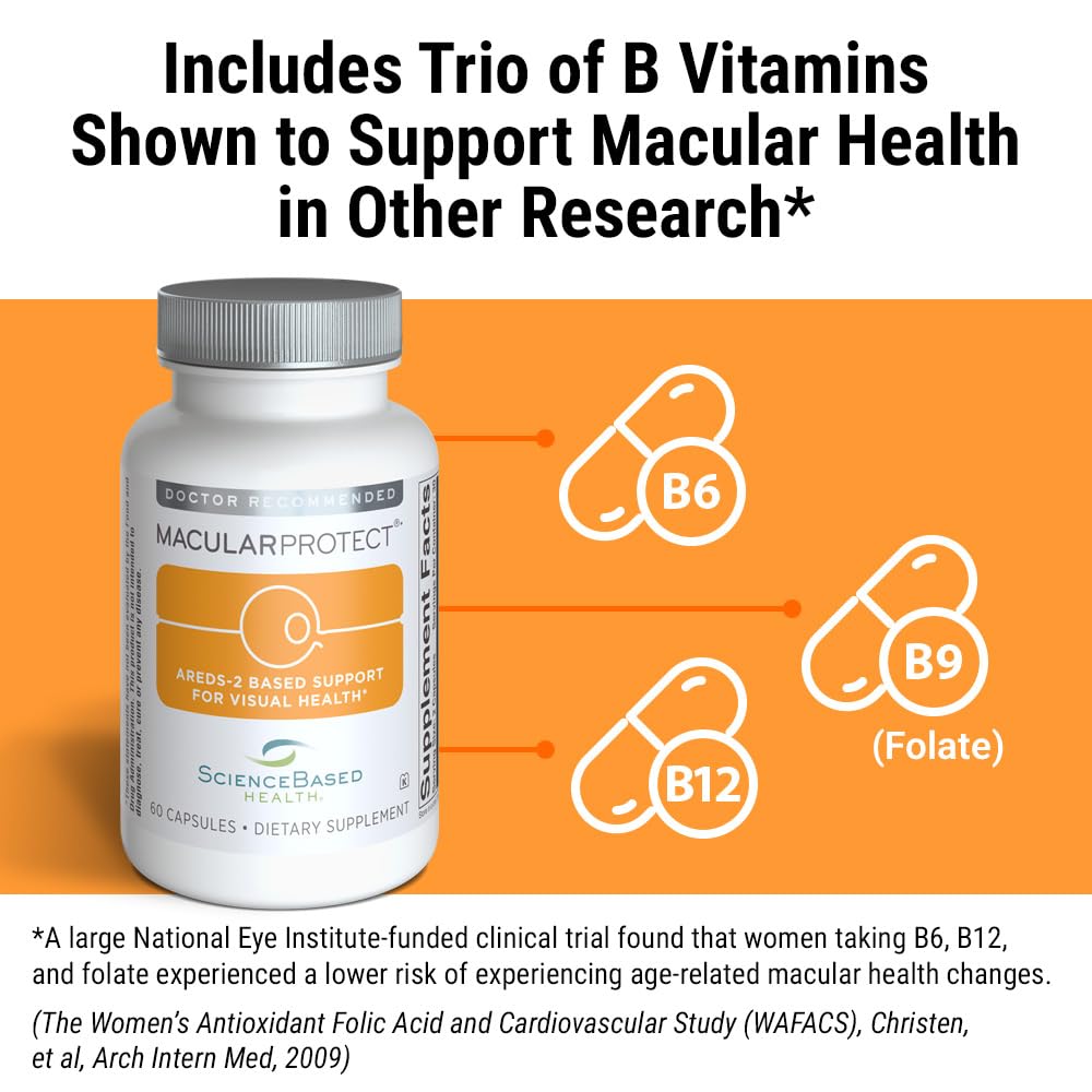 ScienceBased Health MacularProtect AREDS 2 Formula – Eye Health Vitamin & Mineral Supplement with Lutein, Zeaxanthin & B Vitamins for Macular & Vision Support – 60 Capsules - dailyvitalstore