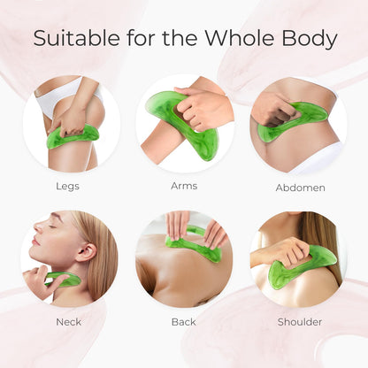 Scienlodic Body Gua Sha Massage Tool with Handle, Larger Guasha Tool for Back Neck Face Leg Massage, Lymphatic Drainage, Cellulite Remove - dailyvitalstore