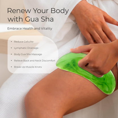 Scienlodic Body Gua Sha Massage Tool with Handle, Larger Guasha Tool for Back Neck Face Leg Massage, Lymphatic Drainage, Cellulite Remove - dailyvitalstore
