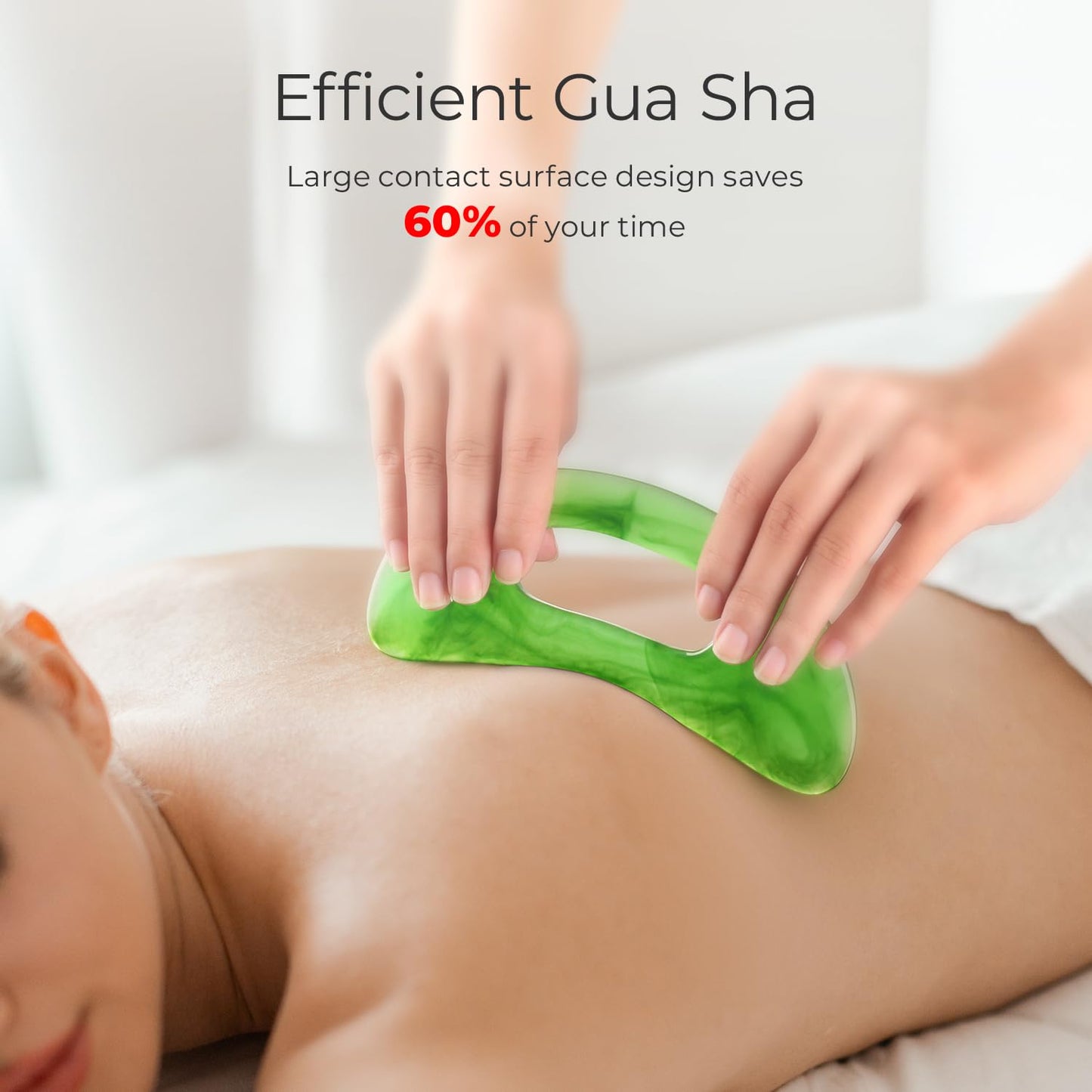 Scienlodic Body Gua Sha Massage Tool with Handle, Larger Guasha Tool for Back Neck Face Leg Massage, Lymphatic Drainage, Cellulite Remove - dailyvitalstore