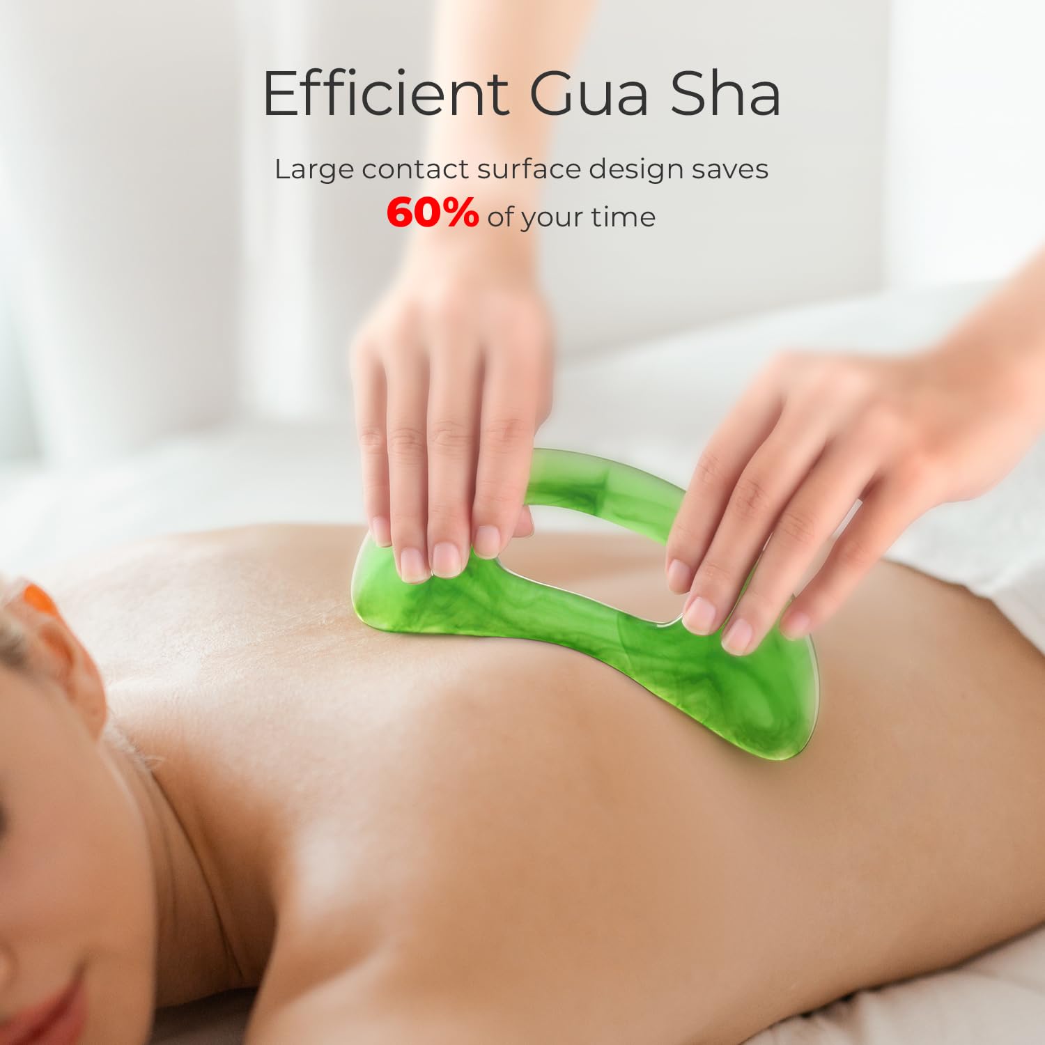 Scienlodic Body Gua Sha Massage Tool with Handle, Larger Guasha Tool for Back Neck Face Leg Massage, Lymphatic Drainage, Cellulite Remove - dailyvitalstore