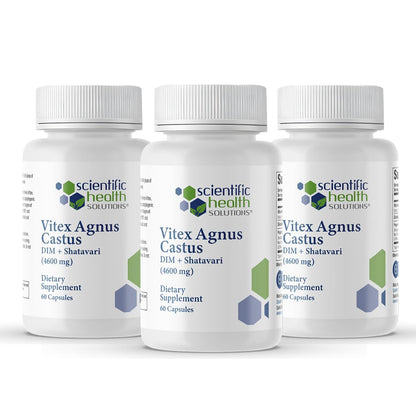 Scientific Health Solutions Vitex + DIM + Shatavari Hormone Balance Supplement – PMS, Menopause & Cycle Support for Women – Adaptogenic Complex with Maca, Ashwagandha, Dandelion – Vegan (3-Pack) - dailyvitalstore