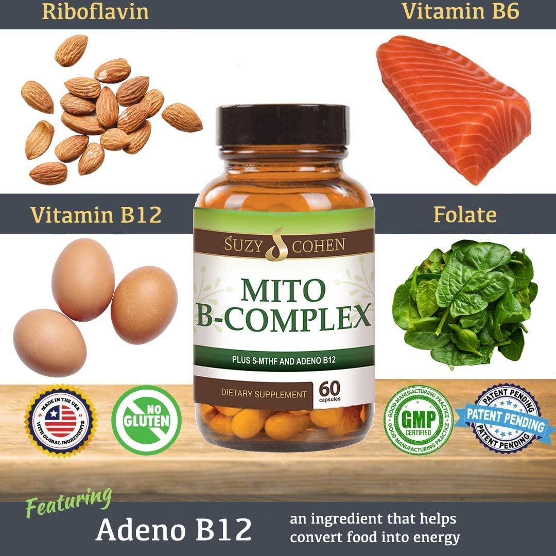 Script Essentials Suzy Cohen, Mito B Complex Dietary Supplement, 5-MTHF, Adeno B12, Methylation Support, Supports Healthy Nervous System - dailyvitalstore
