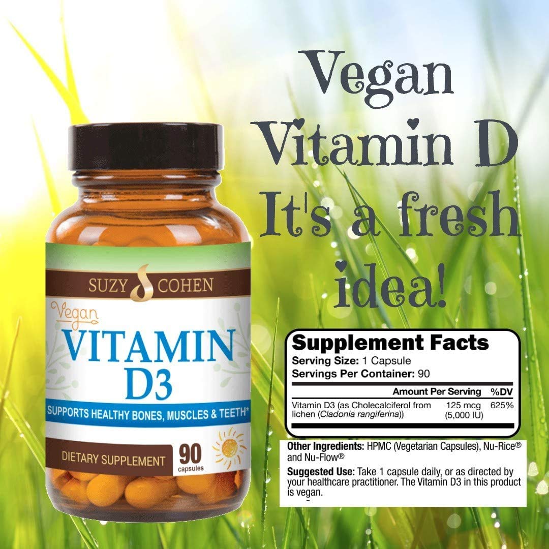 Script Essentials Vegan Vitamin D3 5,000 IU for Healthy Muscle Function, Bone Health, and Immune Support - Non-GMO, Gluten Free and Kosher Certified - 90 Servings - dailyvitalstore