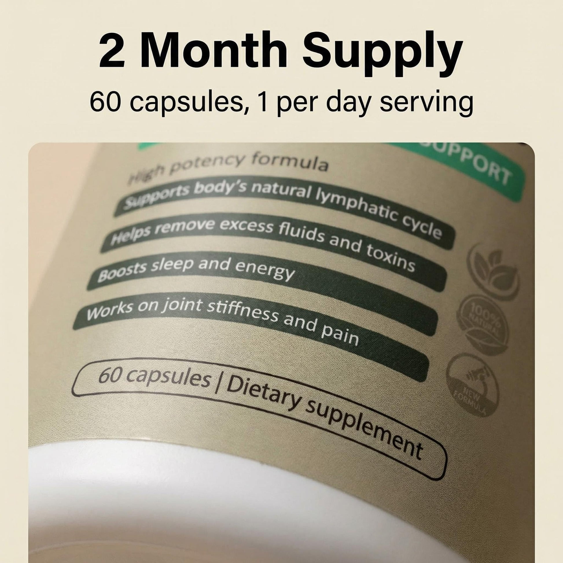 Sculptique Lymphatic Drainage Capsules, New Maximum Potency Formula with Dandelion Extract, Cleavers Extract - Supports Cellulite Reduction 60 Capsules - dailyvitalstore