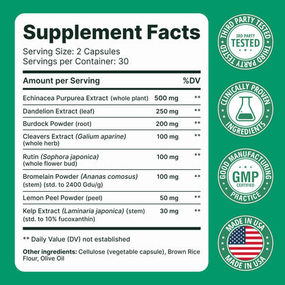 Sculptique Lymphatic Drainage Supplement – Lymphatic Drainage Capsules with Dandelion, Burdock, Cleavers & Echinacea, Supports Bloating, Fluid Balance & Daily Lymphatic Wellness – 60 Capsules - dailyvitalstore