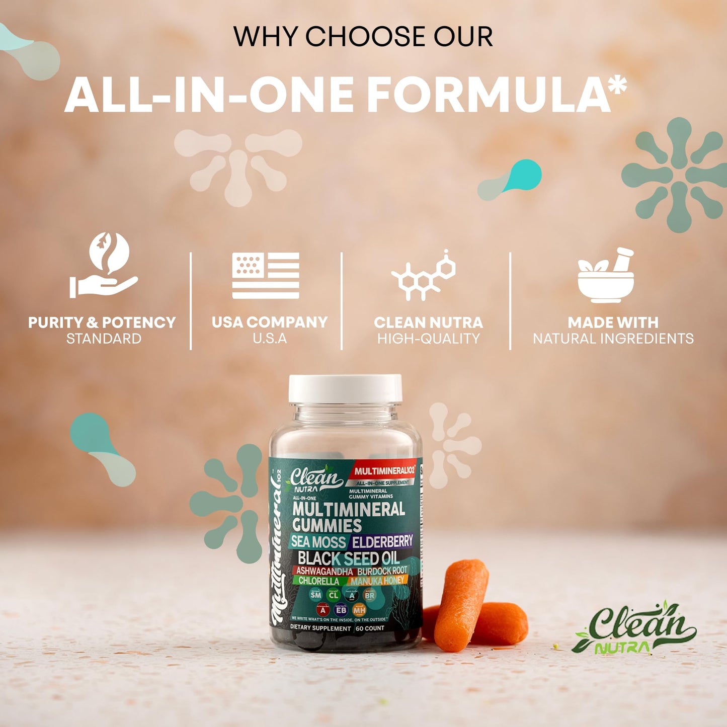 Sea Moss Gummies | Clinically Tested - Black Seed Oil Ashwagandha Elderberry Burdock Root Chlorella Manuka Honey - Vegan Irish Sea Moss Gummy Vitamins for Adults Kids Men Women - Green Apple Flavor - dailyvitalstore