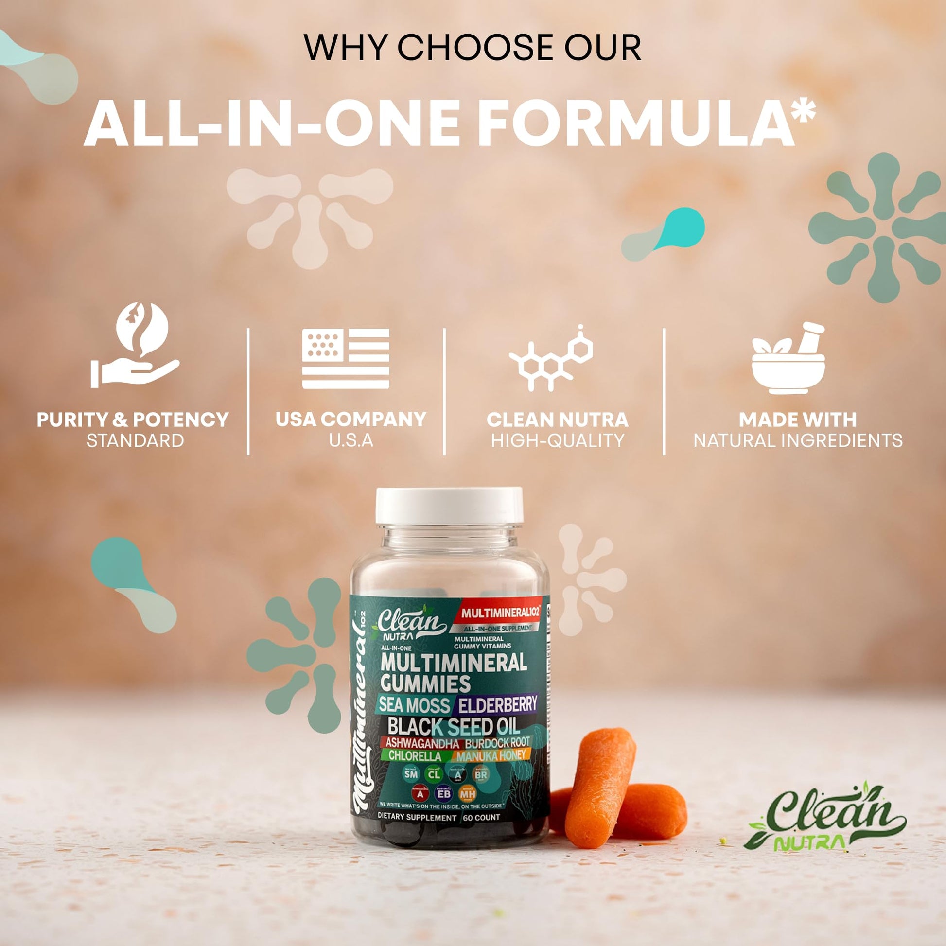 Sea Moss Gummies | Clinically Tested - Black Seed Oil Ashwagandha Elderberry Burdock Root Chlorella Manuka Honey - Vegan Irish Sea Moss Gummy Vitamins for Adults Kids Men Women - Green Apple Flavor - dailyvitalstore