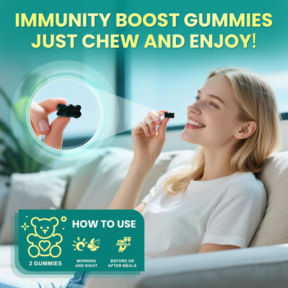 Sea Moss Gummies with Ashwagandha & Chlorophyll, Immune, Digestive and Gut Detox Support, Powered by Black Seed Oil, Vitamin C, Vitamin D & Magnesium, GMO, Vegan, Apple Flavor, 60 SeaMoss Gummies - dailyvitalstore