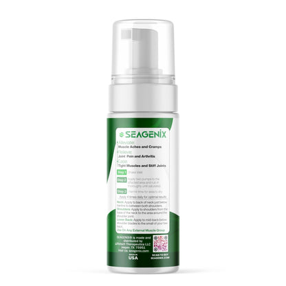 Seagenix Menthol Relief Muscle and Joint Foam - Magnesium Spray Menthol Formula - Joint and Muscle Relief – Relax Tight Muscles – Ease Muscle Cramps Fast - All Natural – Relief for Legs, Neck, Back. - dailyvitalstore