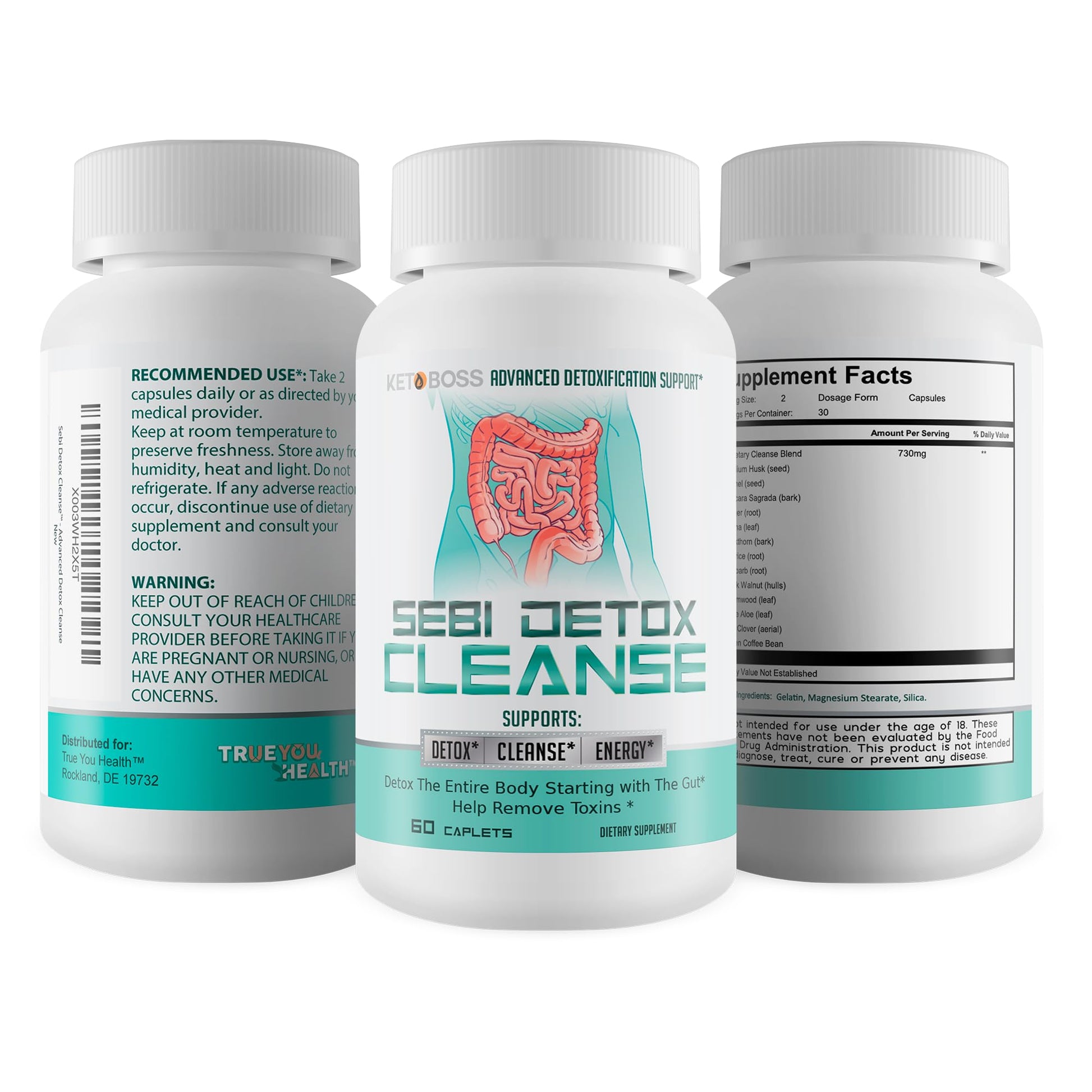 Sebi Detox Cleanse - Advanced Detoxification Support - Detox The Entire Body Starting with The Gut - Help Remove Toxins - Inspired by dr sebi Products - dailyvitalstore
