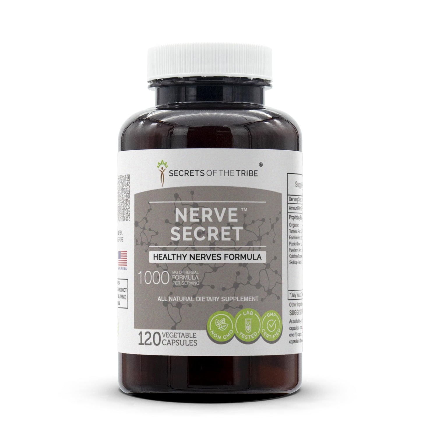 Secrets of the Tribe - Nerve Secret, Healthy Nerves Formula, Herbal Supplement Blend (120 Capsules) - dailyvitalstore
