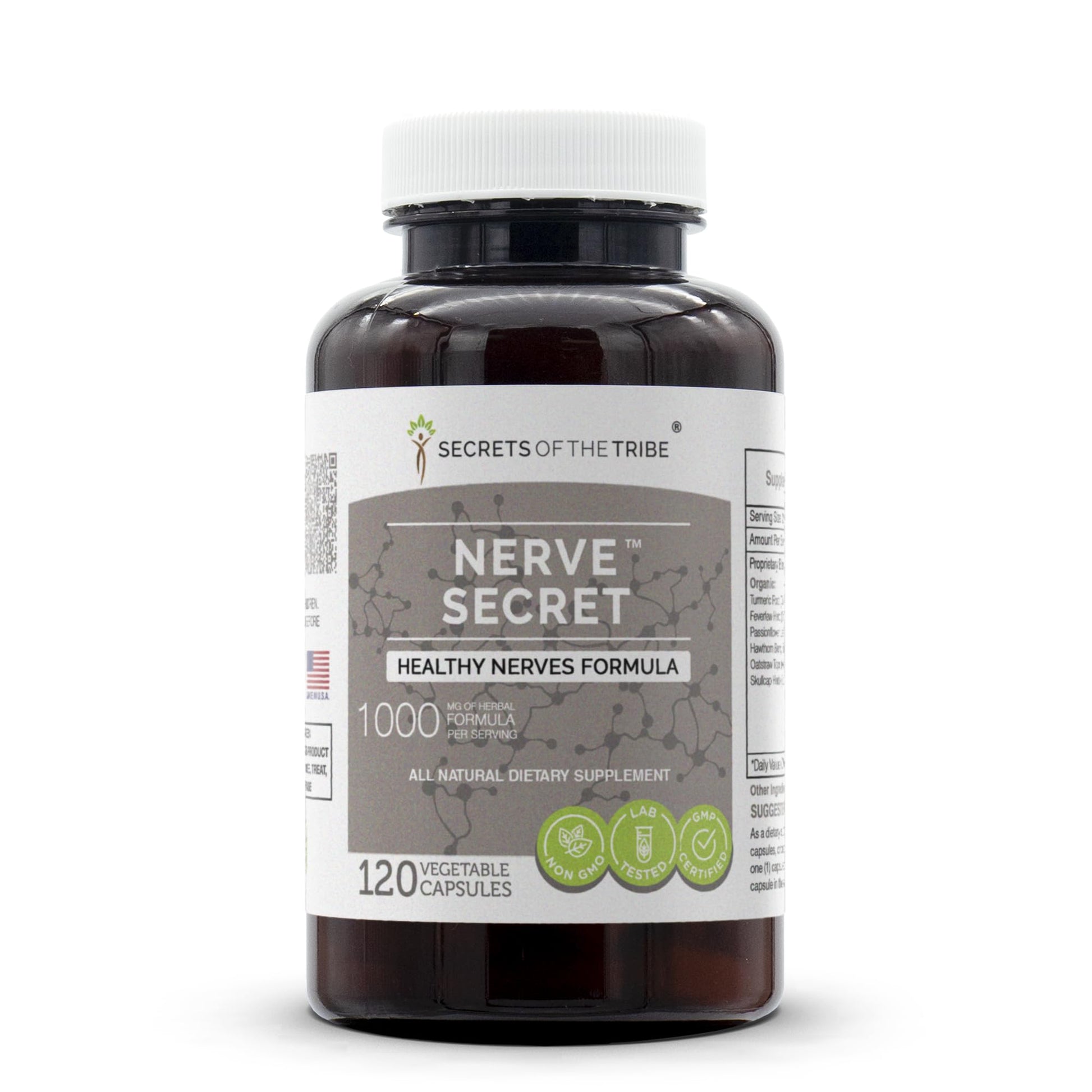 Secrets of the Tribe - Nerve Secret, Healthy Nerves Formula, Herbal Supplement Blend (120 Capsules) - dailyvitalstore