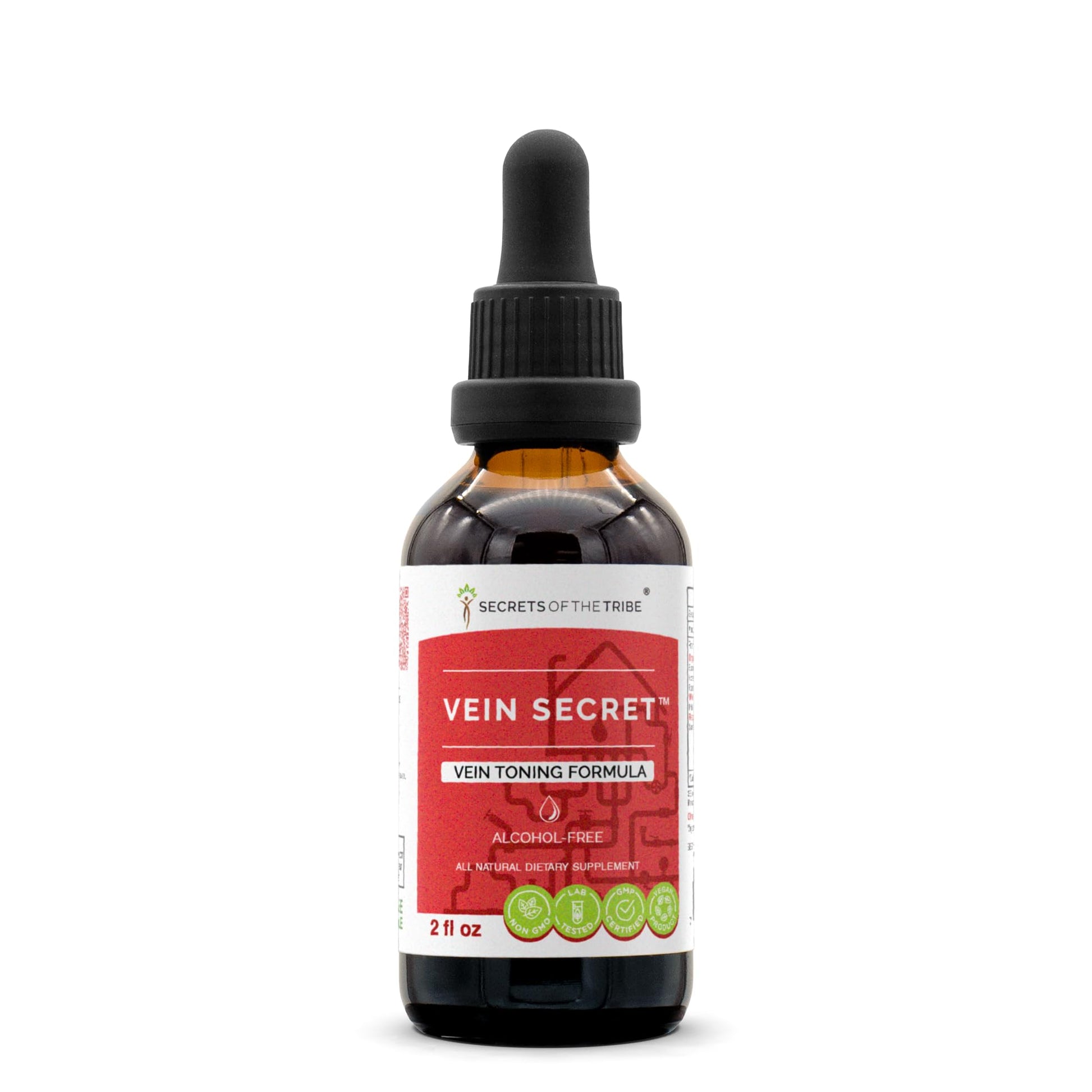 Secrets of the Tribe - Vein Secret, Vein Tonnig Formula, Herbal Supplement Blend Drops Alcohol-Free Liquid Extract (2 fl oz) - dailyvitalstore