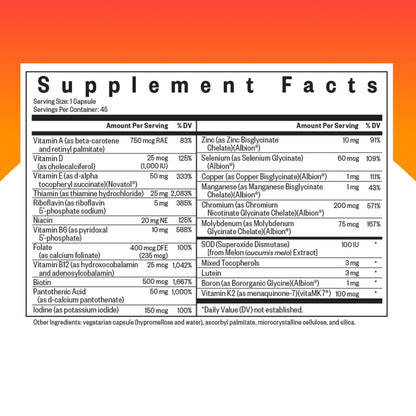 Seeking Health Multivitamin One MF - MTHFR Support Supplement with Calcium Folinate & Vitamin B12 - Easy-to-Digest - Methyl-Free Vegetarian Capsule - 45 Veggie Capsules - dailyvitalstore