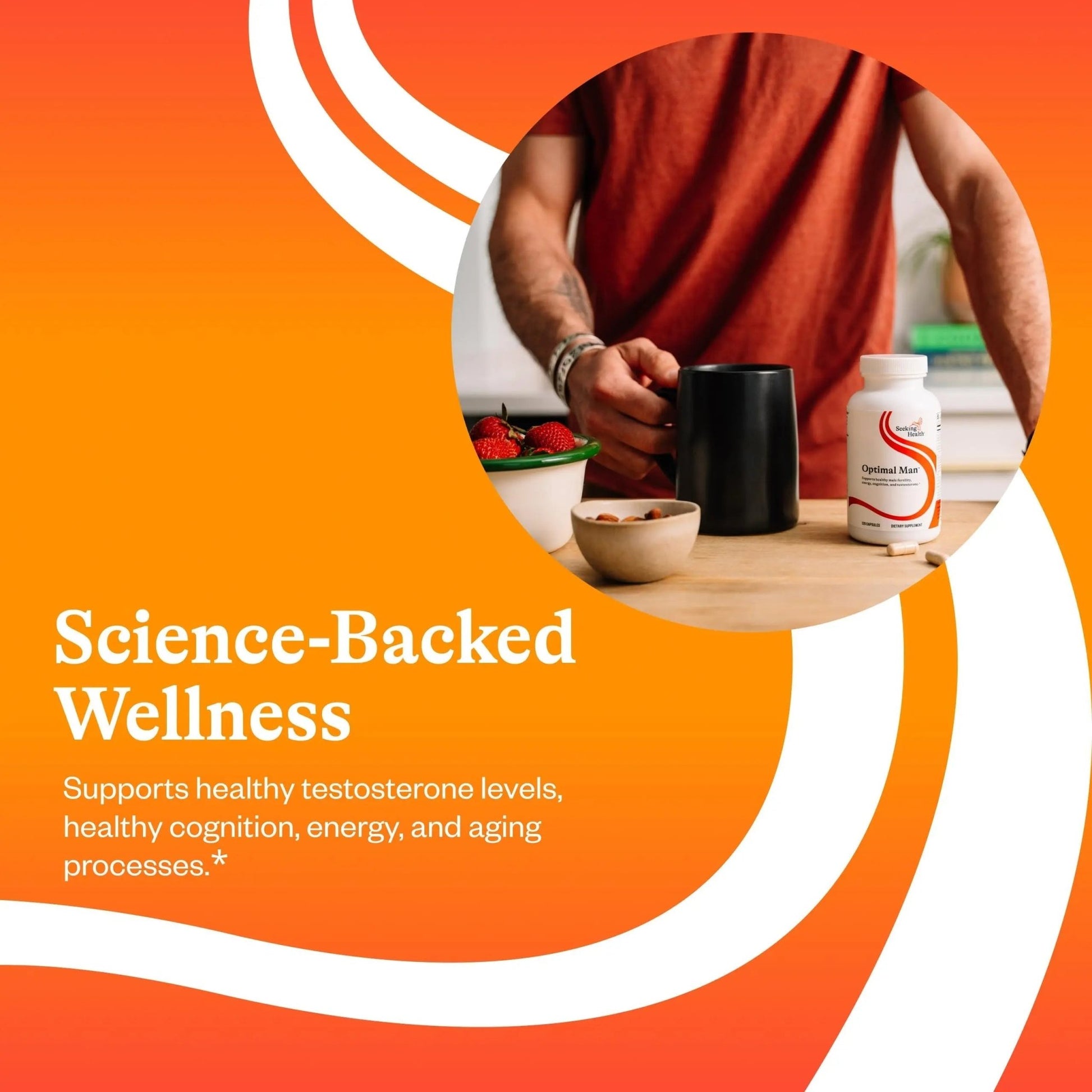 Seeking Health Optimal Man - Multivitamin Supplement with Zinc, Active Folate, & Alpha-Lipoic Acid - Multivitamin Supports Energy & Brain Health - Support Healthy Aging - dailyvitalstore