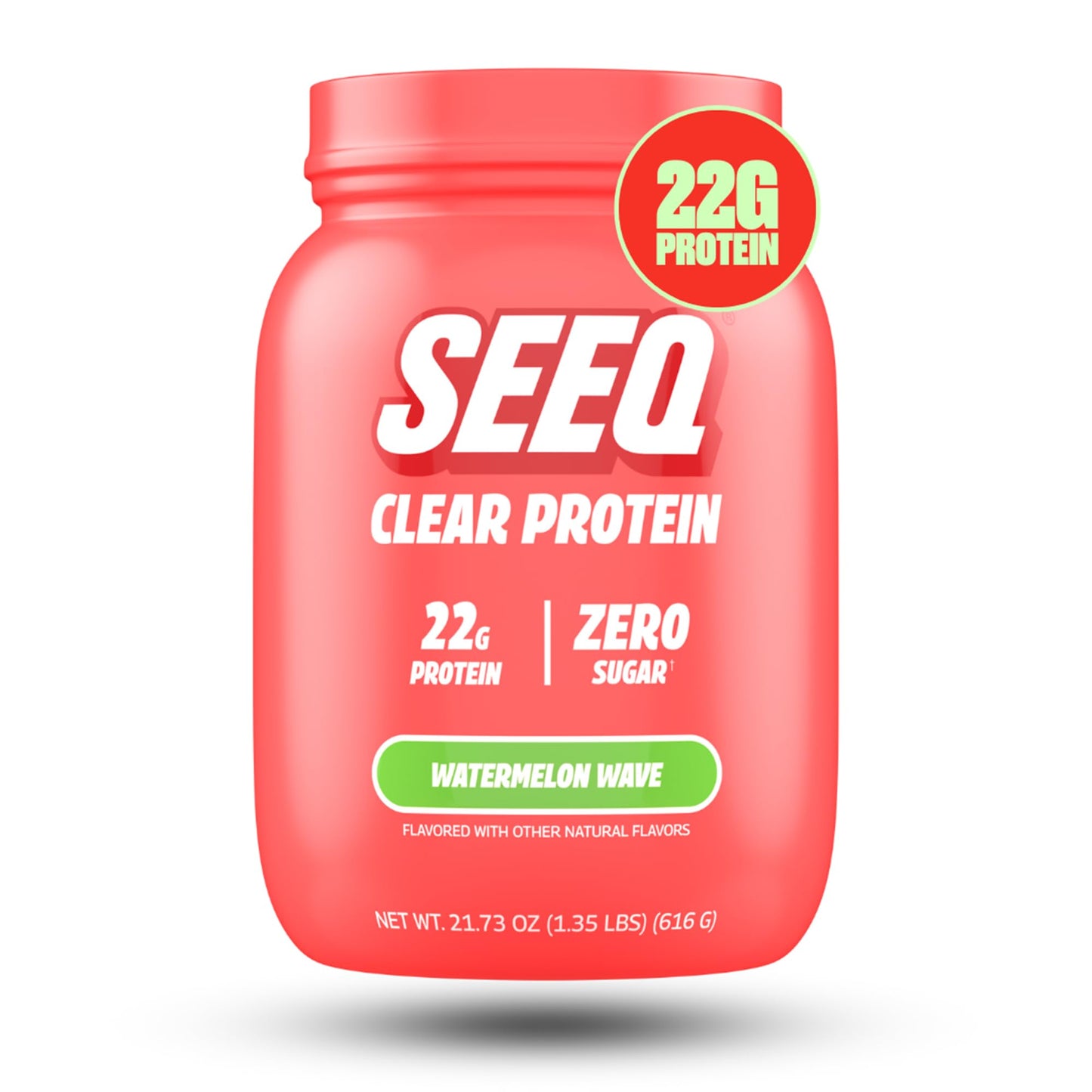 SEEQ Clear Protein Powder - Watermelon Wave - 22 Servings - 22g Clear Whey Protein Isolate - Zero Sugar - 0g Lactose - Allergen Friendly - GLP1 Support - Bone Health - dailyvitalstore