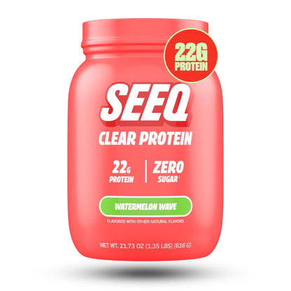 SEEQ Clear Protein Powder - Watermelon Wave - 22 Servings - 22g Clear Whey Protein Isolate - Zero Sugar - 0g Lactose - Allergen Friendly - GLP1 Support - Bone Health - dailyvitalstore