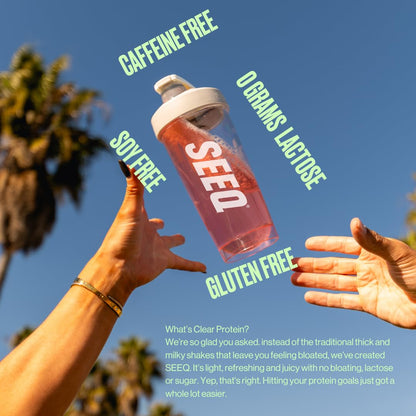 SEEQ Clear Protein Powder - Watermelon Wave - 22 Servings - 22g Clear Whey Protein Isolate - Zero Sugar - 0g Lactose - Allergen Friendly - GLP1 Support - Bone Health - dailyvitalstore