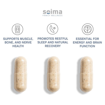 SEIMA - 4-in-1 Magnesium Complex – 1200 mg with Glycinate, Citrate, L-Threonate and Malate – Sleep, Stress Relief, Muscle Recovery, Energy and Well-Being for Women and Men, 90 Capsules - dailyvitalstore