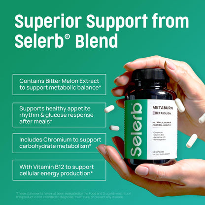 Selerb Metaburn Weight Loss Pills for Women & Men - Appetite Suppressant & Fat Burner, Metabolism Support Weight Loss Supplement with Berberine - dailyvitalstore