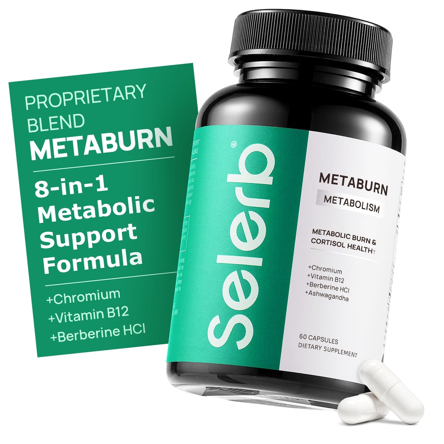 Selerb Metaburn Weight Loss Pills for Women & Men - Appetite Suppressant & Fat Burner, Metabolism Support Weight Loss Supplement with Berberine - dailyvitalstore