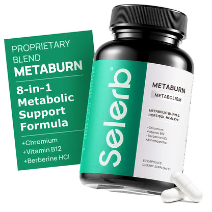 Selerb Metaburn Weight Loss Pills for Women & Men - Appetite Suppressant & Fat Burner, Metabolism Support Weight Loss Supplement with Berberine - dailyvitalstore